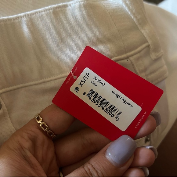 Spanx Straight Leg Ankle Jeans White NWT Size XSP - Picture 5 of 6